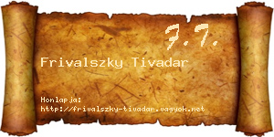 Frivalszky Tivadar névjegykártya